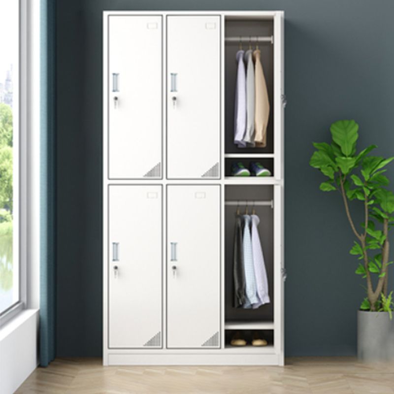 Contemporary Wardrobe Metal Freestanding Wardrobe Closet with Locks Clearhalo 'Armoires & Wardrobes' 'armoires_wardrobes' 'Bedroom Furniture' 'furn' 'furn_armoires_wardrobes' 'Furniture' 1200x1200_8aac0f53-b854-4347-b986-c852fcc16a39