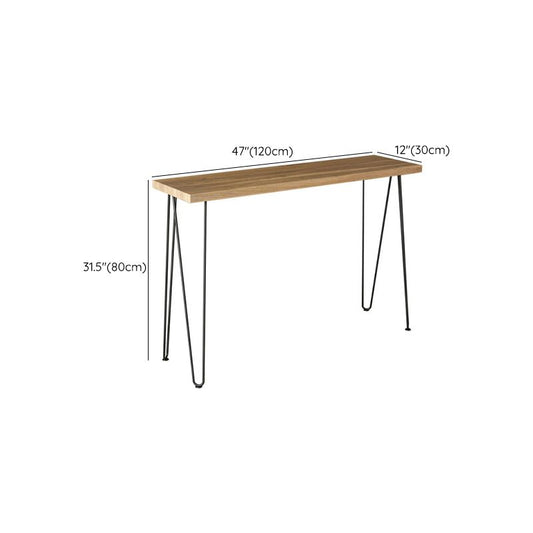 キッチンリビングルームのコーヒールームのためのモダンな茶色の木製バーテーブル長方形のダイニングテーブル