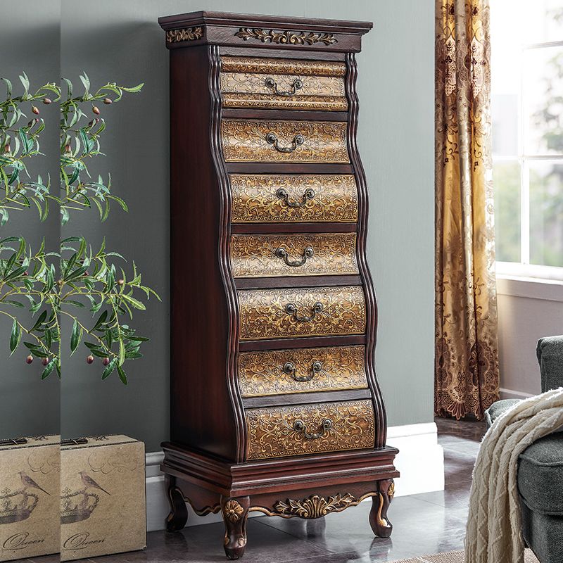 Traditional Style Lingerie Chest Vertical Wooden Storage Chest with 7 Drawers Clearhalo 'Bedroom Furniture' 'Dressers & Chests' 'dressers_chests' 'furn' 'furn_dressers_chests' 'Furniture' 1200x1200_8aaea31a-b6b4-439e-bd0b-17527b390e6d