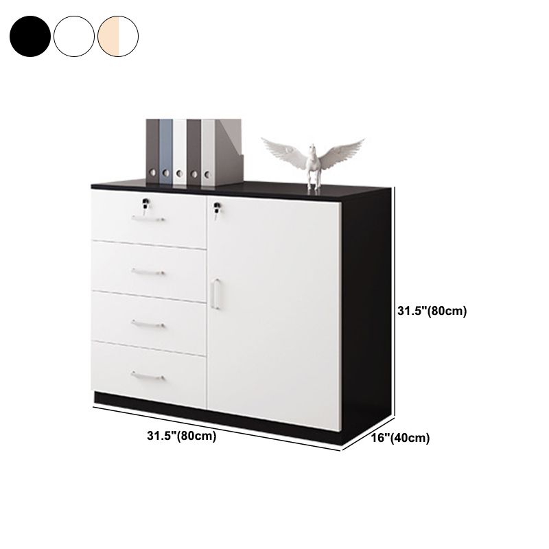 Mobile moderno in legno scaffali di stoccaggio regolabile laterale e cassetti di bloccaggio