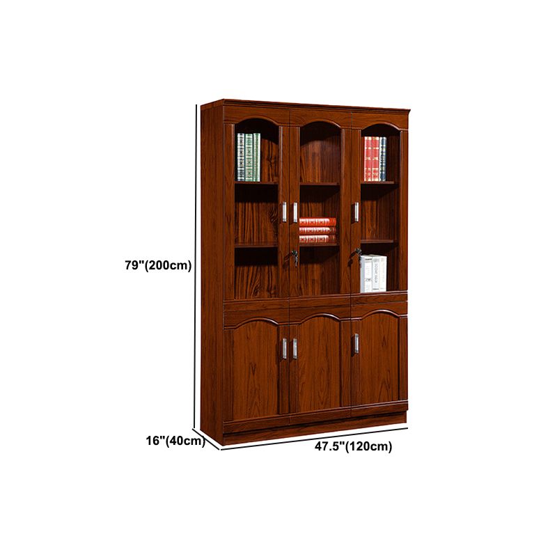 Contemporary Bookshelf Brown Engineered Wood Vertical Shelf Bookcase