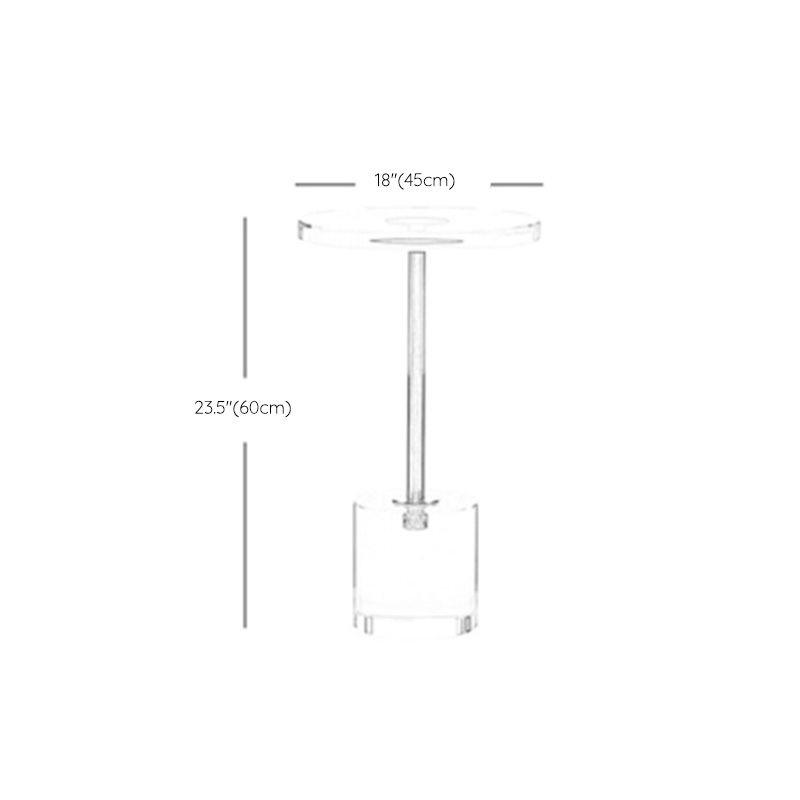 Clear Acrylic Round Side Table Set Glam Steel Pedestal End Table