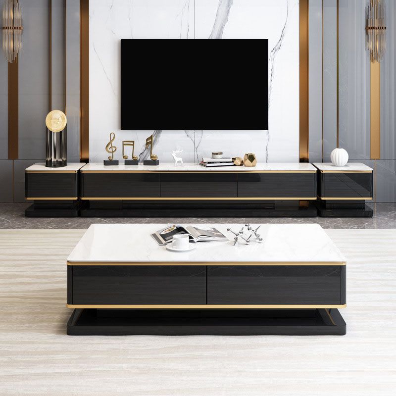 Enclosed Storage TV Media Stand Glam Media Console with Drawers Clearhalo 'furn' 'furn_tv_stands_entertainment_centers' 'Furniture' 'Living Room Furniture' 'TV Stands & Entertainment Centers' 'TV Stands & Media Storage Furniture' 'tv_stands_entertainment_centers' 1200x1200_8aaf5e98-357a-4a75-a447-ce7312f80427