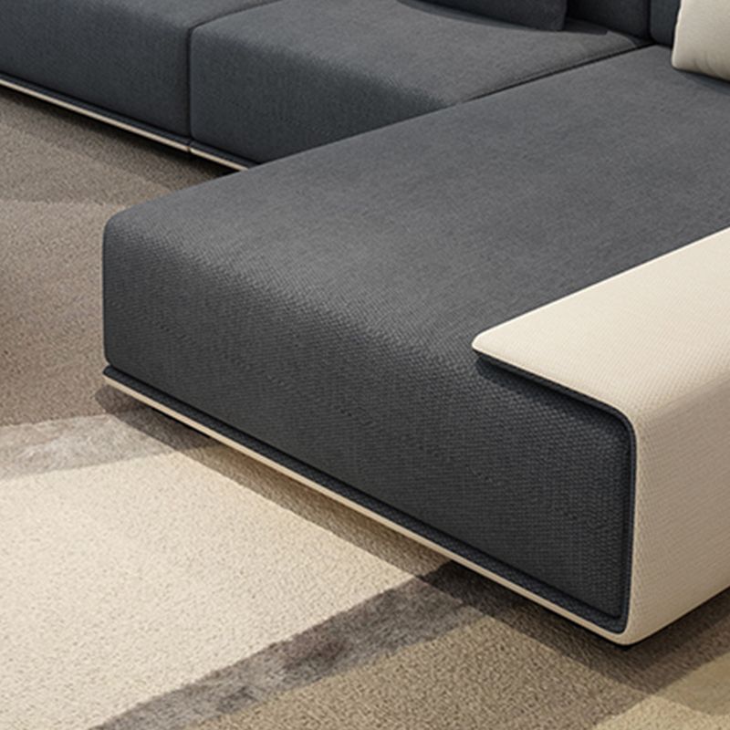 146.46"L x 70.87"W x 29.53"H Contemporary Fabric Square Arm Sectionals Clearhalo 'furn' 'furn_sectionals' 'Furniture' 'furniture_sectionals' 'kitchen' 'kitchen_sectionals' 'Living Room Furniture' 'Sectionals' 1200x1200_8ab08fd6-4e34-4966-aaa5-c1172b8e237c