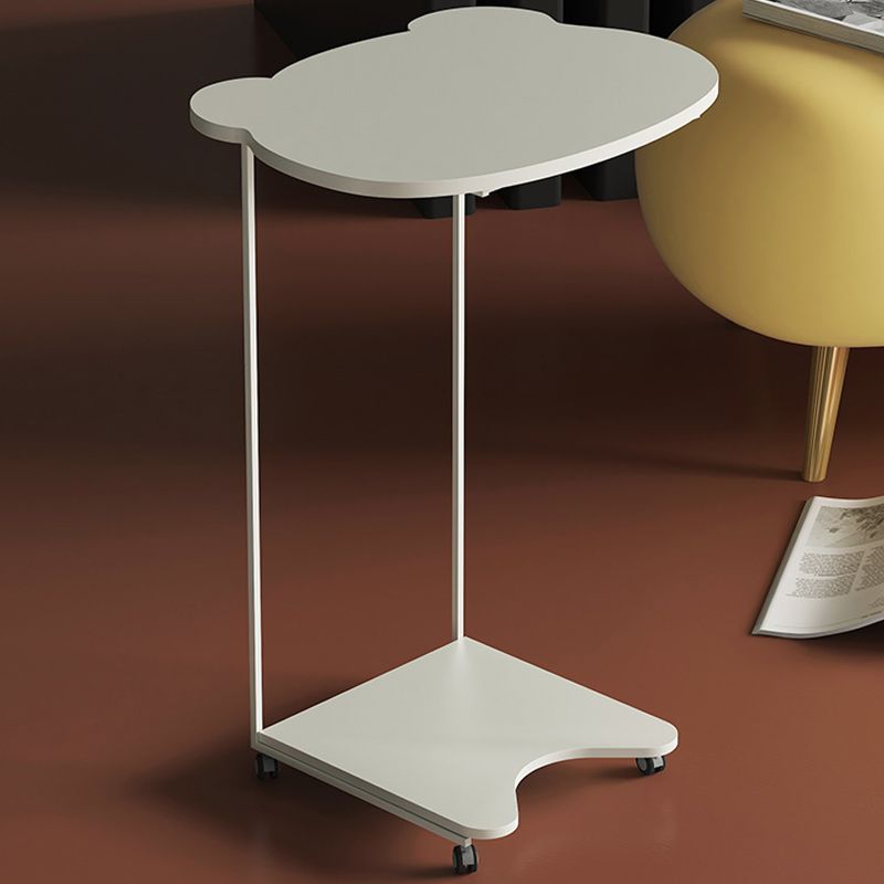 Mid-Century with Shelf Round Double Tier Living Room Side Table