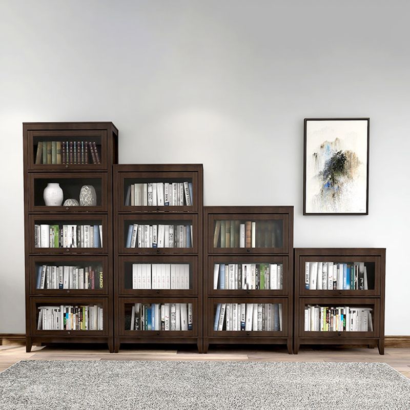 Wood Barrister Bookcase Contemporary Vertical Book Shelf with Doors Clearhalo 'Bookcases' 'furn' 'furn_bookcases' 'Furniture' 'furniture_bookcases' 'kitchen' 'kitchen_bookcases' 'Living Room Furniture' 'Office Furniture' 1200x1200_8ab1e908-74b5-4b0a-a171-d6052b08b2e9