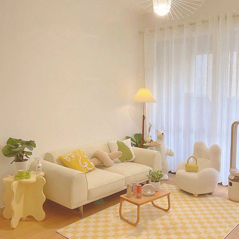 Square Arm Velvet Sofa with Tight Back for Living Room 26.77" High