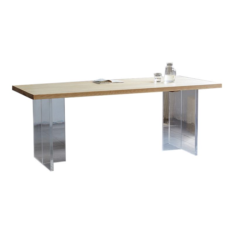 Mesa de comedor para el hogar de madera sólida mesa de comedor moderna de doble pedestal