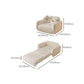 Sleepinavian Sleeper divano tessuto bianco con cuscino di stoccaggio posteriore braccia quadrata