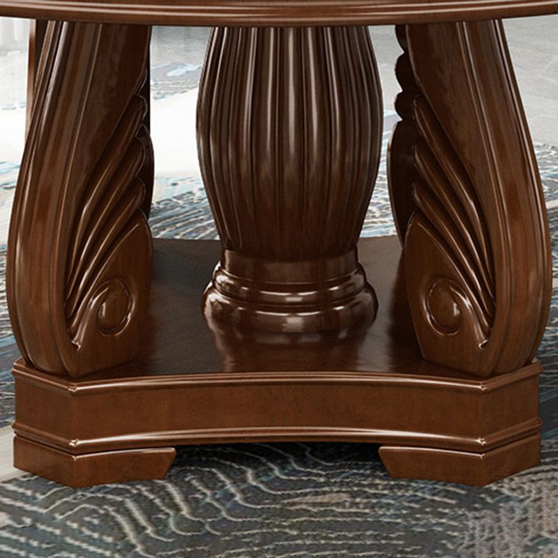 Solid Wood Dining Table Traditional Round Dining Table for Kitchen
