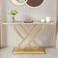 Glam Console Accent Table Antique Finish Console Table in Stone