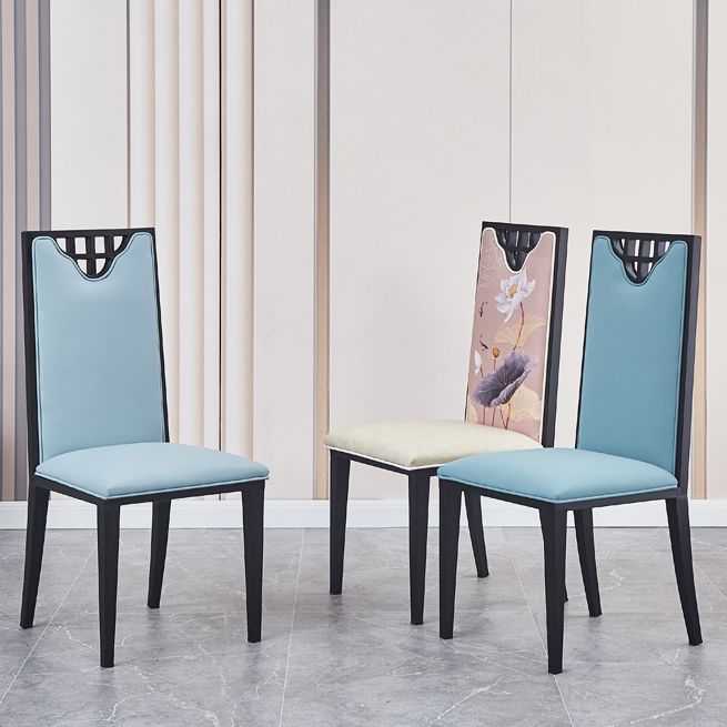 Faux Leder Esszimmerstühle Glamstil hoher Rückenstühle