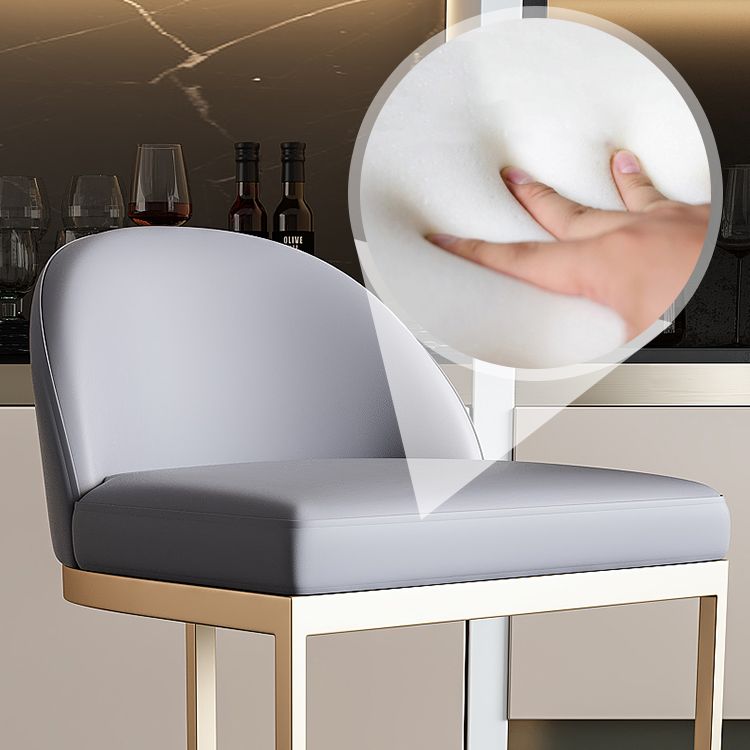 Bucket Faux Leather Dining Stool Low Back Bar Stool with Gold Metal Base Clearhalo 'Bar Furniture' 'Bar Stools' 'bar_stools' 'furn' 'furn_bar_stools' 'Furniture' 'Kitchen & Dining Furniture' 1200x1200_8ab5d721-85f9-48b2-a06d-6534f8a2e376