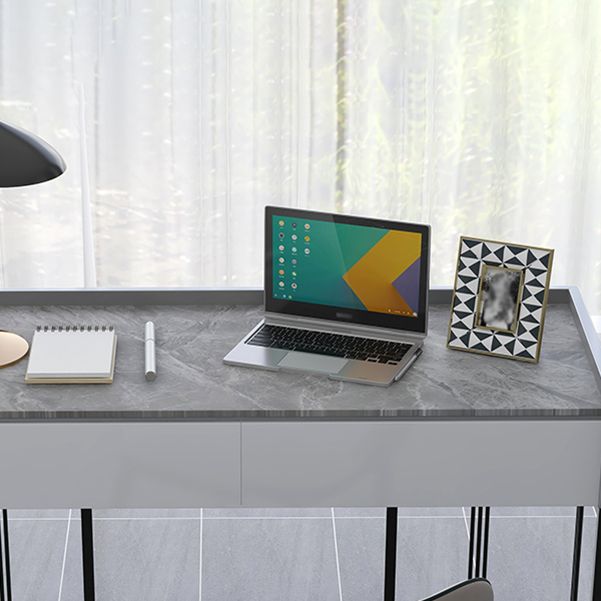 Scrivania rettangolare per la scrittura di home office moderna scrivania in pietra in pietra