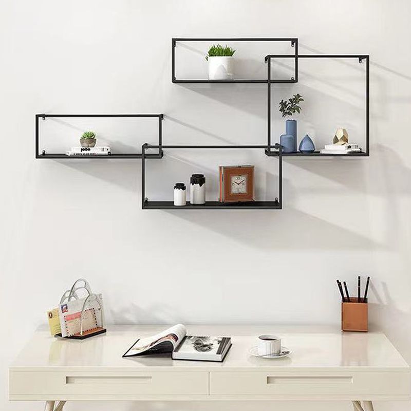 Iron Closed Back Bookshelf Gold and Black Industrial Wall Unit Bookshelf Clearhalo 'Bookcases' 'furn' 'furn_bookcases' 'Furniture' 'furniture_bookcases' 'kitchen' 'kitchen_bookcases' 'Living Room Furniture' 'Office Furniture' 1200x1200_8ab69c7c-8a8d-4973-96a3-b33bfdc38f6e