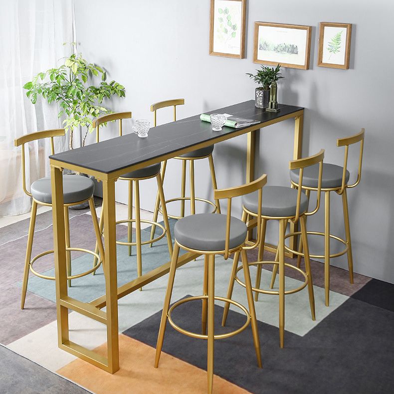 Mesa de pub rectángulo mesa de barra de barra de estilo glam para interiores para interiores