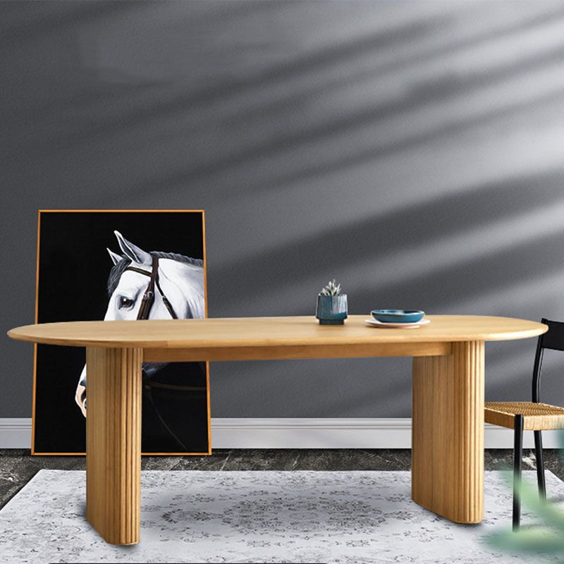 Oval Modern Dining Table Solid Wood Dinner Table for Dining Room Clearhalo 'Dining Tables & Seating' 'Dining Tables' 'dining_table' 'furn' 'furn_dining_table' 'Furniture' 'Kitchen & Dining Furniture' 1200x1200_8ab774e5-da59-4f21-82ec-bab5c995fd25