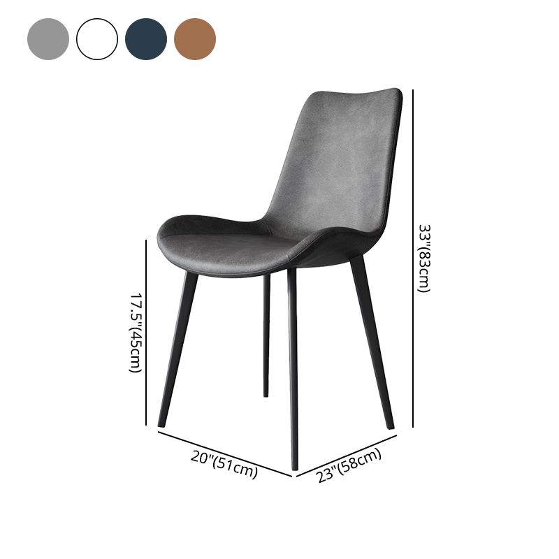 Contemporary Style Leather Dining Chairs Solid Back Armless Dining Chairs (Set of 2) Clearhalo ' kitchen&dining_furn' 'Dining Chairs' 'Dining Tables & Seating' 'dining_chair' 'furn' 'furn_dining_chair' 'Furniture' 'furniture_dining_chair' 'Kitchen & Dining Furniture' 'kitchen' 1200x1200_8ab7fcd0-27db-4b33-84f9-2d1640c22b87