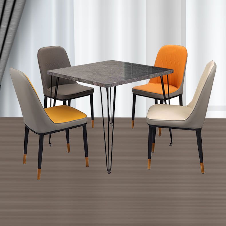 Industrial Style Sintered Stone Dining Table 4 Legs Base Square Table for Home Clearhalo ' dining_table' 'Dining Tables & Seating' 'Dining Tables' 'furn' 'furn_dining_table' 'Furniture' 'furniture_dining_table' 'Kitchen & Dining Furniture' 'kitchen&dining_furn' 'kitchen' 'kitchen_dining_table' 1200x1200_8ab8c959-aad0-416b-b25d-6b686efb31af