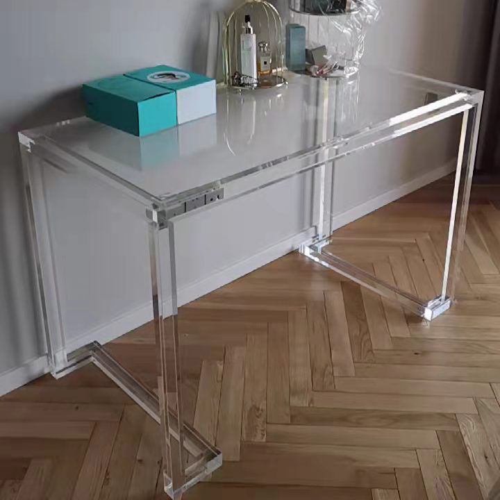 Modern Rectangular Bedroom Desk Glass Top Office Desk Home Writing Desk Clearhalo 'furn' 'furn_office_desk' 'Furniture' 'Office Desks' 'Office Furniture' 'office_desk' 1200x1200_8ab91212-9706-46a5-a7ab-d339729a448c