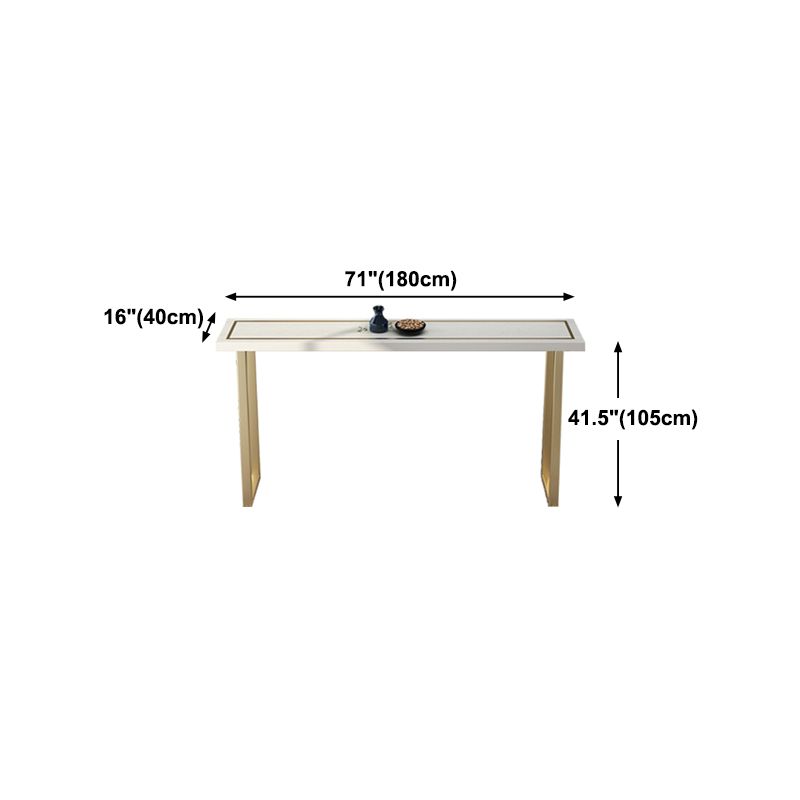 Glam White Wood Bar Dining Table Rectangle Indoor Bistro Table with Sled Pedestal Clearhalo 'Bar Furniture' 'Bar Tables' 'bar_tables' 'furn' 'furn_bar_tables' 'Furniture' 'furniture_bar_tables' 'Kitchen & Dining Furniture' 'kitchen&dining_furn' 'kitchen' 1200x1200_8abaa9db-59ea-419d-9cb3-bdfc7966692b