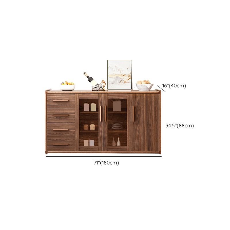 Moderne Sideboard Holzglas Türen Seitenbrett mit Schubladen und Schränken