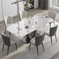 Rectangular Stone Top Dining Table Double Pedestal Metal Base for Living Room Clearhalo 'Dining Tables & Seating' 'Dining Tables' 'dining_table' 'furn' 'furn_dining_table' 'Furniture' 'Kitchen & Dining Furniture' 1200x1200_8abbcd40-53d0-4cda-b375-855119c23413