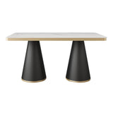Traditional Luxury Style Dining Table White Sintered Stone Table with Black Frame Clearhalo ' dining_table' 'Dining Tables & Seating' 'Dining Tables' 'furn' 'furn_dining_table' 'Furniture' 'furniture_dining_table' 'Kitchen & Dining Furniture' 'kitchen&dining_furn' 'kitchen' 'kitchen_dining_table' 1200x1200_8abc0487-4128-4fbe-9dd3-4a94e879675c