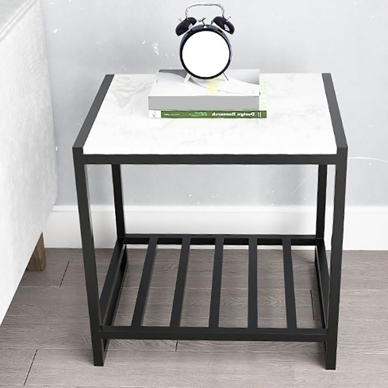 1 Shelf Industrial Nightstand Stone Open Storage Night Table 19.7" Tall Clearhalo 'Bedroom Furniture' 'furn' 'furn_night_stand' 'Furniture' 'night_stand' 'Nightstands' 1200x1200_8abc0eaa-78c9-45a7-84b0-63f7a52ebcae