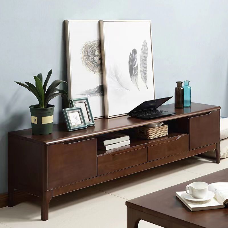 Scandinavian Media Console Solid Wood TV Console with Drawers Clearhalo 'furn' 'furn_tv_stands_entertainment_centers' 'Furniture' 'Living Room Furniture' 'TV Stands & Entertainment Centers' 'TV Stands & Media Storage Furniture' 'tv_stands_entertainment_centers' 1200x1200_8abdd162-14f0-4d98-b89c-e5c9a0b77095