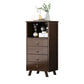 Mid-Century Accent Chest with Shelf and Drawers and Straight Legs