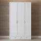 White Hinged Wardrobe Cabinet Engineered Wood Wardrobe Armoire