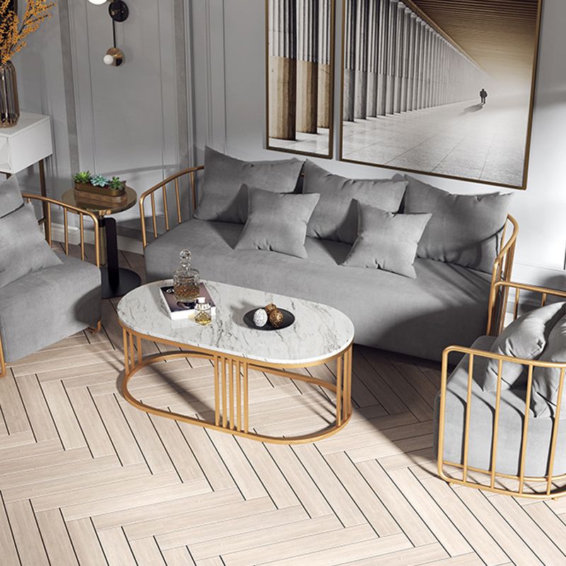 White Marble Top Coffee Table Gold Frame Coffee Cocktail Table Clearhalo 'Coffee & Accent Tables' 'Coffee Tables' 'coffee_tables' 'furn' 'furn_coffee_tables' 'Furniture' 'Living Room Furniture' 1200x1200_8ac1ad59-c174-4679-8125-5c6d96b151e7