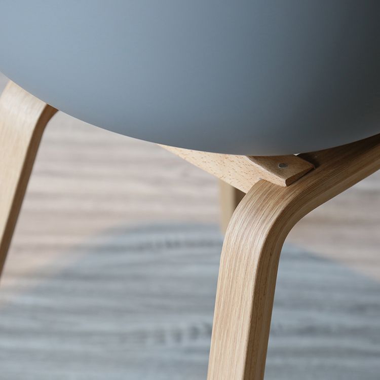 Contemporary Style Plastic Dining Room Chair Kitchen Arm Chair with Wooden Legs Clearhalo ' kitchen&dining_furn' 'Dining Chairs' 'Dining Tables & Seating' 'dining_chair' 'Furniture' 'furniture_dining_chair' 'Kitchen & Dining Furniture' 'kitchen' 1200x1200_8ac1c3bc-a2a8-4678-8f57-21ee0e04c1e3