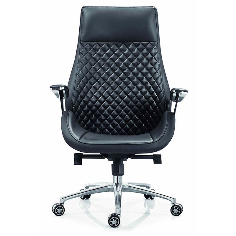Fixed Arms Swivel Office Chair Faux Leather and Chrome Frame Managers Chair Clearhalo 'furn' 'furn_office_chair' 'Furniture' 'Office Chairs' 'Office Furniture' 'office_chair' 1200x1200_8ac1e273-7336-41a8-bed1-81060d4998a6