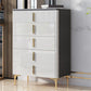 Glam Stone Aufbewahrungstruhe für Schlafzimmer, Weiß, mit Metallbeinen