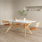 Steen top eettafel set met houten frame 1/4/5/7 stuks moderne dinette set voor thuis