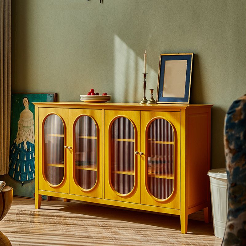 Armoire à exposition de pin scandinave armoire de rangement en verre pour le salon
