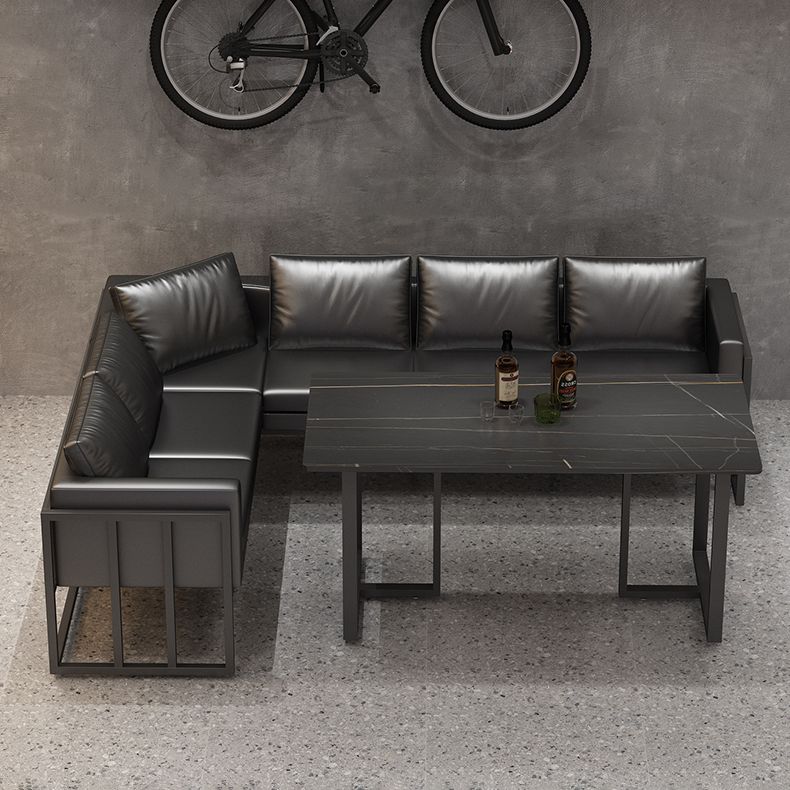 Industrial Sintered Stone Dinner Room Kitchen Table Black Table with Metal Base for Dinning Room Clearhalo ' dining_table' 'Dining Tables & Seating' 'Dining Tables' 'furn' 'furn_dining_table' 'Furniture' 'furniture_dining_table' 'Kitchen & Dining Furniture' 'kitchen&dining_furn' 'kitchen' 'kitchen_dining_table' 1200x1200_8ac5919d-353e-4a60-b75e-c7434a621cde
