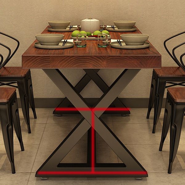 Industrial Rectangle Dining Room Table Pine Solid Wood Table with Black Trestle Base Clearhalo ' dining_table' 'Dining Tables & Seating' 'Dining Tables' 'furn' 'furn_dining_table' 'Furniture' 'furniture_dining_table' 'Kitchen & Dining Furniture' 'kitchen&dining_furn' 'kitchen' 'kitchen_dining_table' 1200x1200_8ac61a7c-ccc0-48d6-8e30-c5b336ce5348