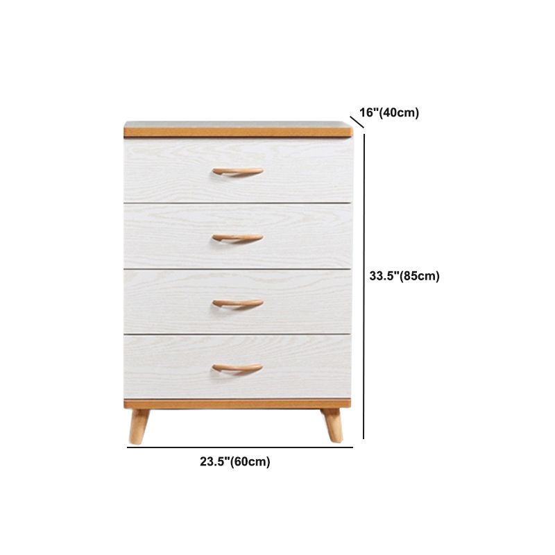 Scratch Resistant Modern Accent Chest with Soft Close Drawers in White