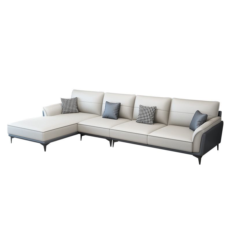 Pain en cuir en cuir canapé sectionnel canapé à bras évasé et chaise