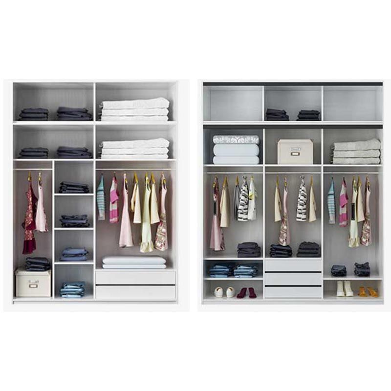 Glas en gemanipuleerde houten garderobe kast witte garderobe kast