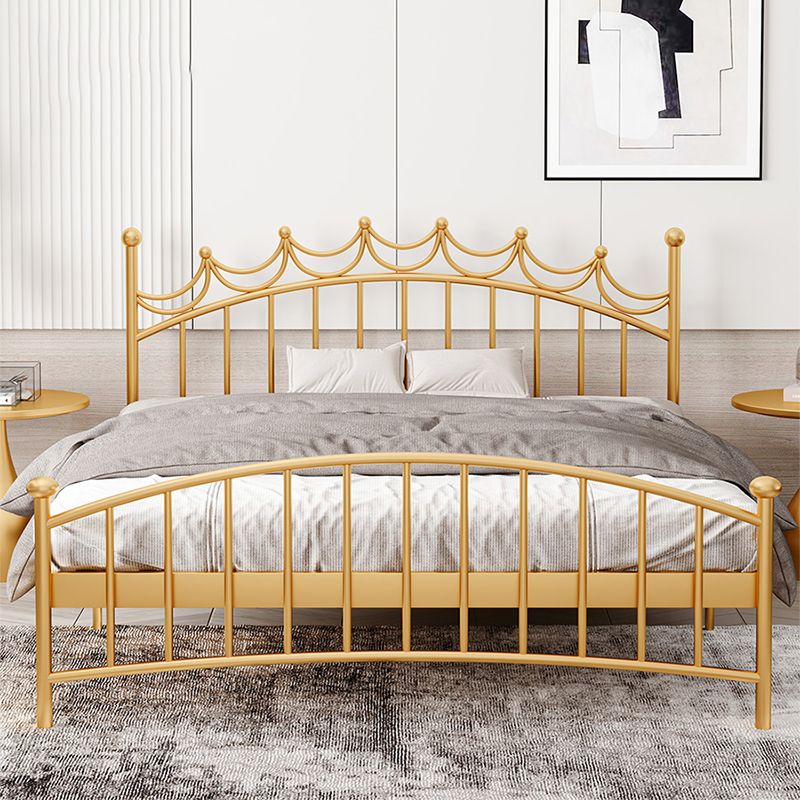 Metallic Standard Bed Glam Open-Frame Bed with Arched Headboard Clearhalo 'Bedroom Furniture' 'Beds' 'furn' 'furn_beds' 'Furniture' 1200x1200_8acd4af3-6b94-43dd-ae31-351611c1e490