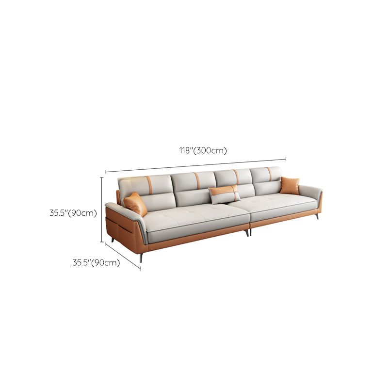 Pillow Top Arm Sofa 35.43" High Faux Leather Sofa for Living Room Clearhalo 'furn' 'furn_sofas' 'Furniture' 'Living Room Furniture' 'Sofa' 'sofas' 1200x1200_8acd5eeb-bfb5-4c54-9824-0295d76889c5
