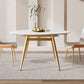 Table de salle à manger extensible moderne avec plateau en pierre et 4 pieds