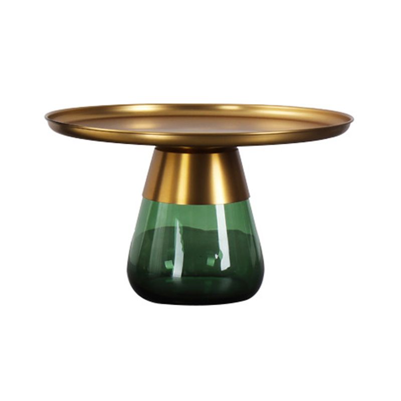 Mid-Century Modern Coffee Table Metal Tray Top Round Single Coffee Table Clearhalo 'Coffee & Accent Tables' 'Coffee Tables' 'coffee_tables' 'furn' 'furn_coffee_tables' 'Furniture' 'Living Room Furniture' 1200x1200_8ad1745e-22a0-4ce8-b7a1-89450e255936
