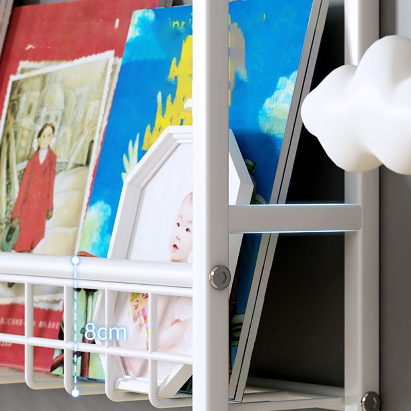 Contemporary Metal Floating Bookcase Wall Mounted Closed Back Bookshelf