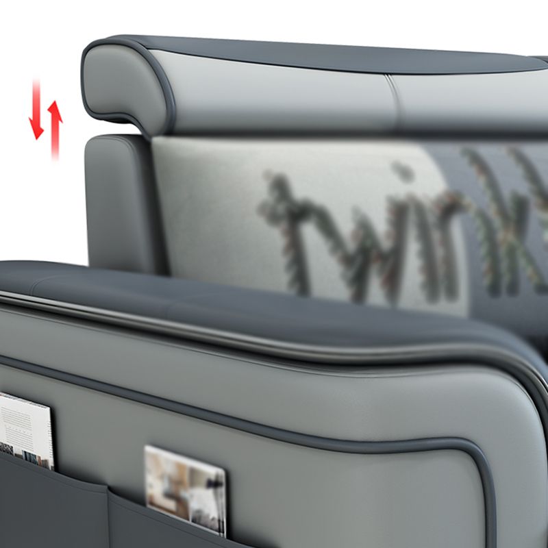 Modern Faux Leather/Linen Blend L-Shape 4-seat Sectionals with Storage Clearhalo 'Furniture' 'furniture_sectionals' 'kitchen' 'kitchen_sectionals' 'Living Room Furniture' 'Sectionals' 1200x1200_8ad21501-0368-4620-b252-25224d999e88