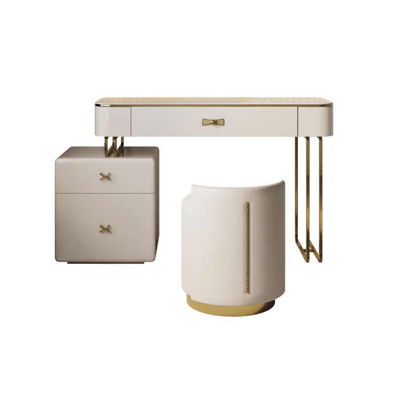 Glam Makeup Vanity Desk Table Slate Top Dressing Table with Drawer